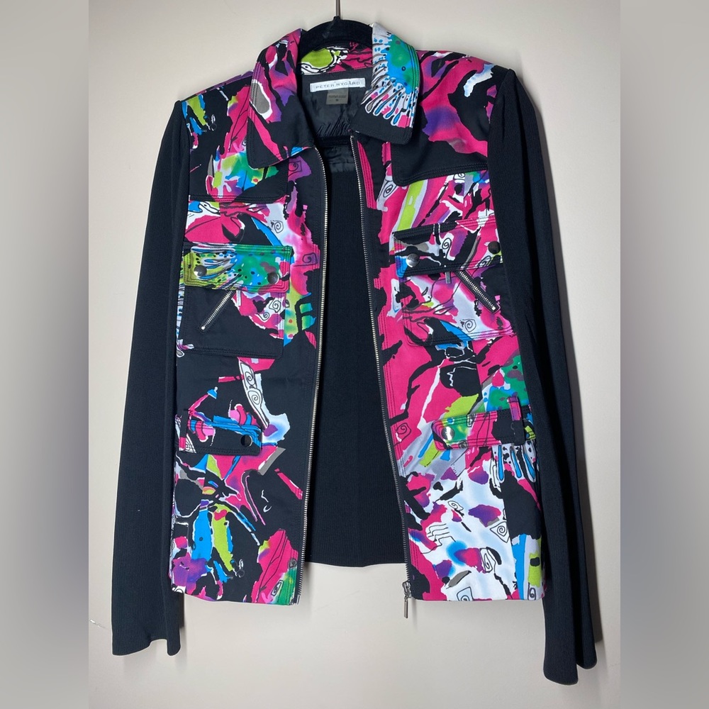 Peter Nygard stretch jacket, size Sm Pink multicoloured Longsleeves